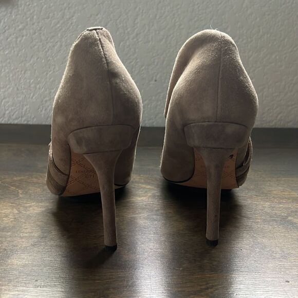LAMB Tan Suede Strapped Open Toe Spike Heel Sz-6M - Picture 8 of 16